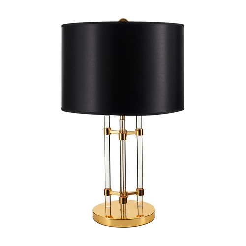 Lampka nocna glamour EXCLUSIVO czarna i złota 65 cm do sypialni lub salonu z abażurem
