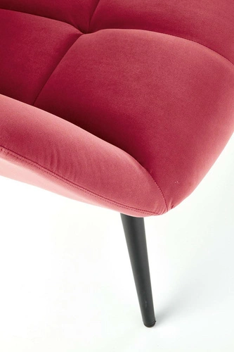 Fotel uszak Vadis welur bordowy do salonu nowoczesny wypoczynkowy glamour Intesi