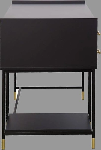 Biurko do pracy Tedy czarne z szufladami i półkami, nowoczesne loftowe 110 cm Atmosphera