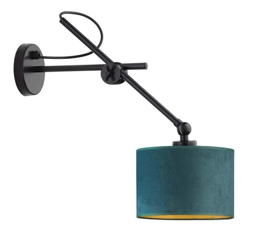 Kinkiet ścienny HAMILTON VELUR zielony welurowy nowoczesny do sypialni i salonu Lysne