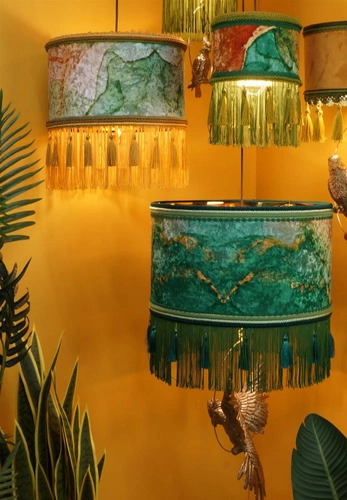 Lampa wisząca boho z frędzlami Serin N 2 35cm Las Plumas do salonu i sypialni