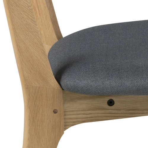 Krzesło Solen Oak Grey – szare krzesło dębowe tapicerowane w stylu skandynawskim