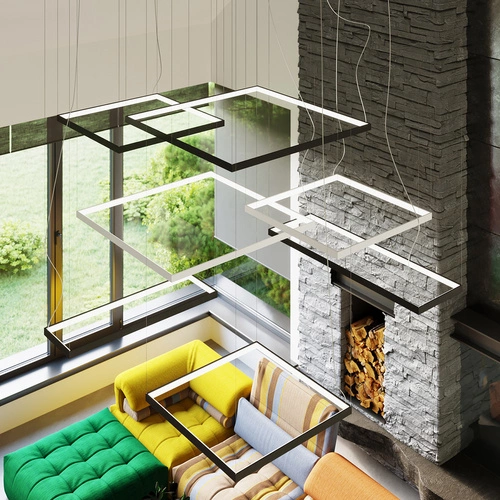 Żyrandol LED Tuula L biały nowoczesny do salonu loftowy metalowy 150 cm Thoro