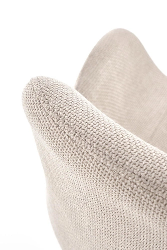 Krzesło tapicerowane Louna beżowe do jadalni i salonu nowoczesne z podłokietnikami Intesi