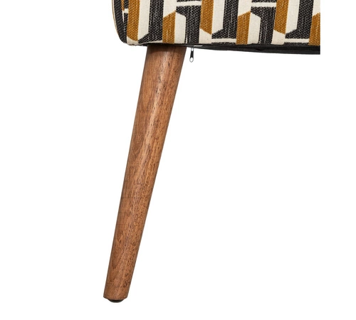 Fotel wypoczynkowy Chiara z podnóżkiem brązowy tapicerowany do salonu retro z podłokietnikami Atmosphera