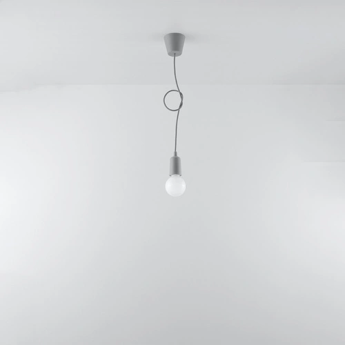 Lampa wisząca szara Diego nowoczesna regulowana do salonu kuchni jadalni Sollux