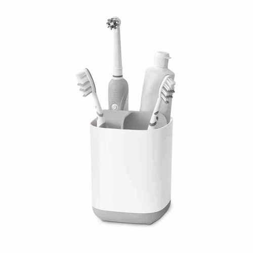 Kubek na szczoteczki do zębów Joseph Joseph JJ biały nowoczesny łazienkowy plastikowy