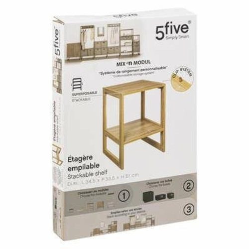 Nowoczesna półka stojąca na książki i rośliny 5five Simply Smart bambusowa do salonu