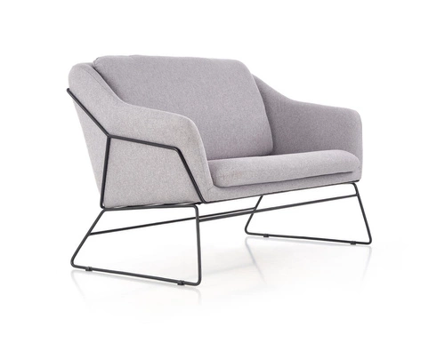 Sofa dwuosobowa Kashira szara welurowa na wysokich nogach do salonu w stylu skandynawskim Intesi