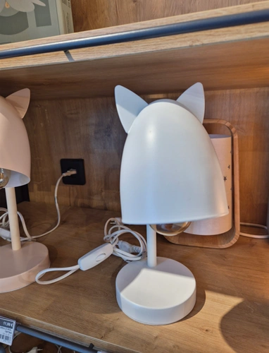 Lampka biurkowa LED Atmosphera Ears różowa nowoczesna do pokoju dziecięcego z regulowanym kloszem