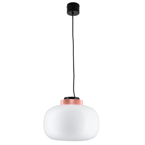 Lampa wisząca LED BOOM biała szklana 35 cm nowoczesna do salonu i nad wyspę