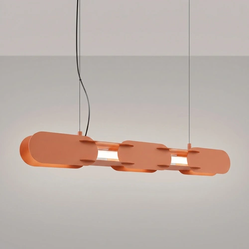Lampa wisząca LED CHAIN 91 nad stół nowoczesna ochra czerwona