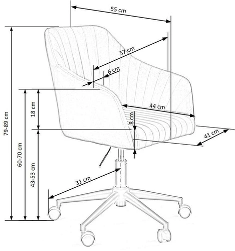 Fotel biurowy ergonomiczny Emi Velvet różowy welurowy obrotowy z podłokietnikami do biurka