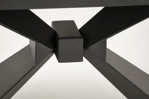 Stół rozkładany do jadalni Narel 180-230 cm nowoczesny niebieski marmur czarne nogi Intesi