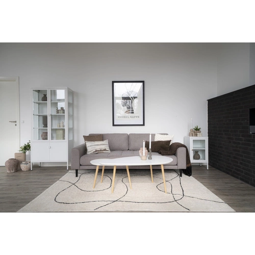 Sofa Lido 3 beżowa ciemna/ nogi czarne