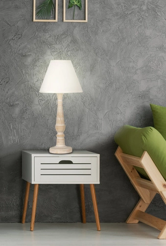 Lampa stołowa Folclore 1 h-42 1x40W E14 abażur lniany