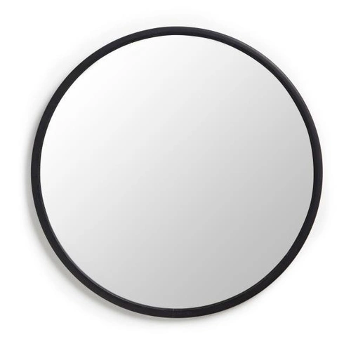 Lustro okrągłe Hub Umbra 61 cm czarne nowoczesne do przedpokoju i łazienki na ścianę