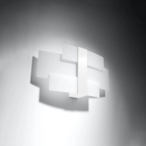 Kinkiet ścienny Celia biały nowoczesny szklano-metalowy do salonu i sypialni Sollux