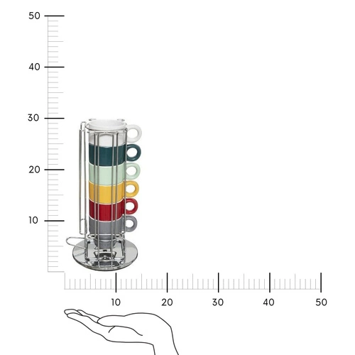 Stojak z 6 filiżankami z uchwytem na kapsułki