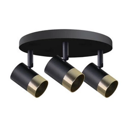 Lampa sufitowa Tobi plafon czarny 3x15W GU10 klosz czarny+złoty