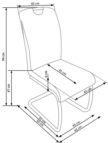 Krzesło tapicerowane Champagne Intesi do jadalni i salonu ekoskóra brązowa nowoczesne