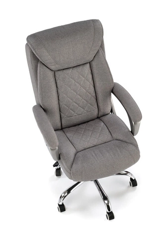 Fotel biurowy ergonomiczny Einar szary obrotowy z zagłówkiem i podłokietnikami do biura