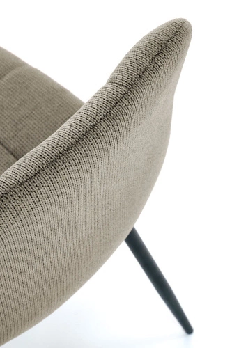 Krzesło tapicerowane Fime Intesi oliwkowe do jadalni i salonu nowoczesne na czarnych nogach