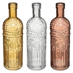 Zestaw 3 szklanych wazonów dekoracyjnych Folk Atmosphera do salonu i sypialni