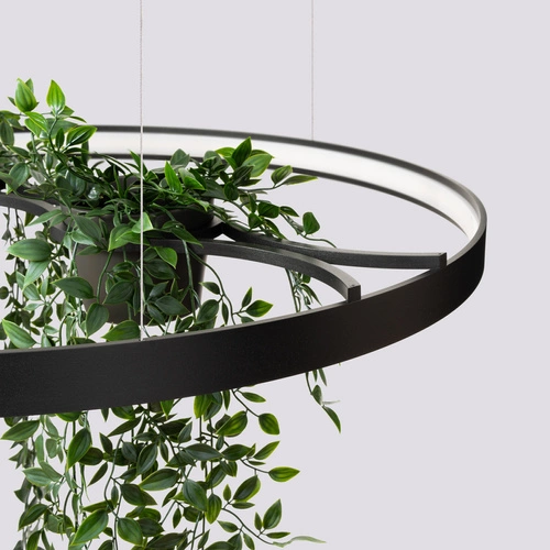 Żyrandol LED RIO BIO 78 czarny nowoczesny do salonu, jadalni i nad wyspę 78 cm