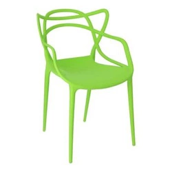 Krzesło Lexi zielone inspirowane Master chair do jadalni nowoczesne z tworzywa sztaplowane
