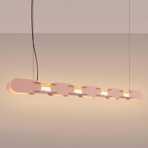 Lampa wisząca LED CHAIN 158 brzoskwiniowa nad wyspę nowoczesna