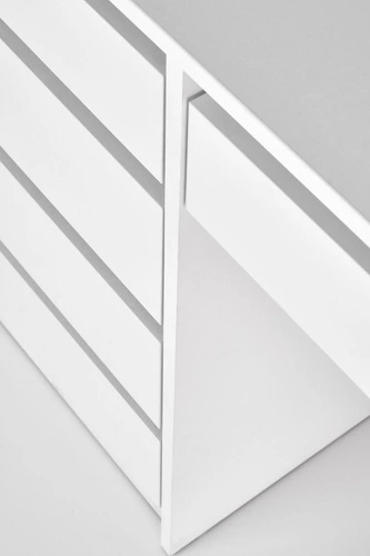 Nowoczesna toaletka z lustrem LED Sybilla XL biała do makijażu z szufladami do sypialni Intesi