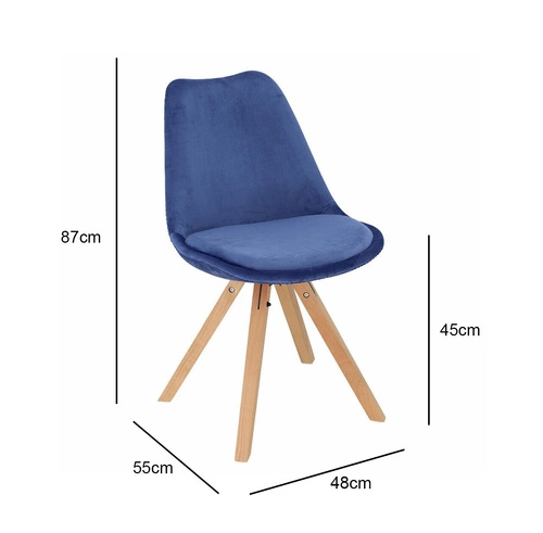 Krzesło Norden Star Square Velvet niebieski