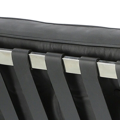 Fotel wypoczynkowy BA1 inspirowany Barcelona skóra naturalna czarna nowoczesny do salonu