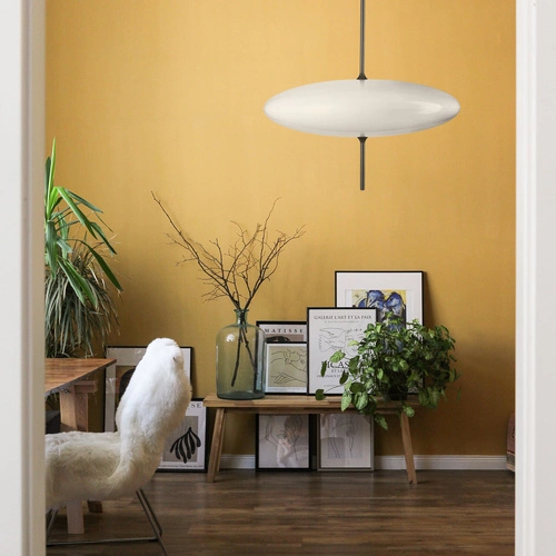 Lampa wisząca PIATTO biała 50 cm nowoczesna lampa do salonu, jadalni lub nad stół