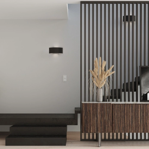 Kinkiet ścienny Magnus czarny nowoczesny metalowy do salonu i sypialni Sollux Lighting