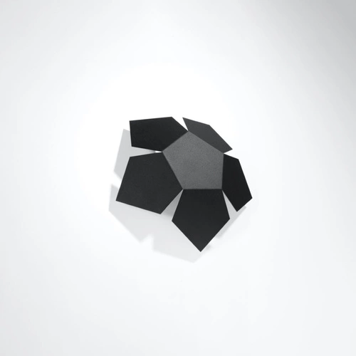 Nowoczesny kinkiet ścienny Penta Sollux czarny metalowy do salonu i sypialni 30 cm