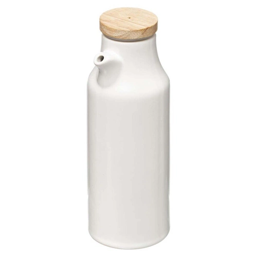 Zestaw 4 pojemników na przyprawy Seramik na podstawce bambusowej