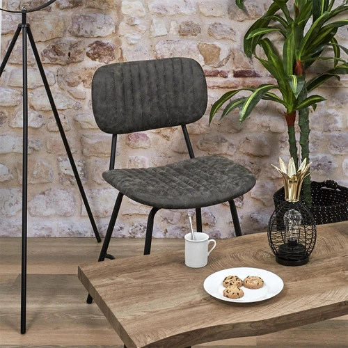 Krzesło do jadalni Taylor Intesi nowoczesne szare tapicerowane na metalowych nogach