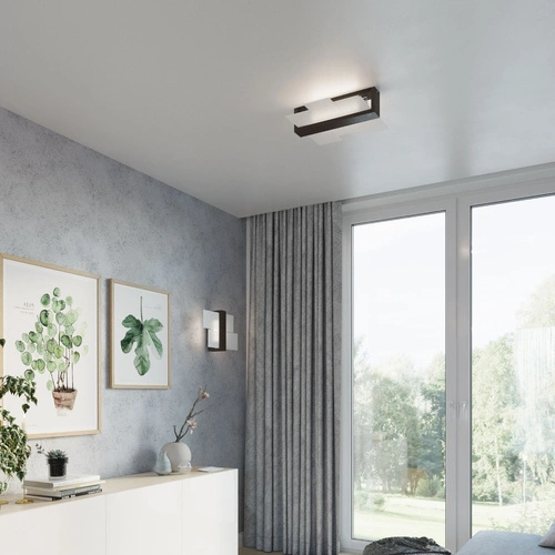 Plafon sufitowy Feniks 2 nowoczesny drewniany brązowy do salonu i kuchni 43 cm