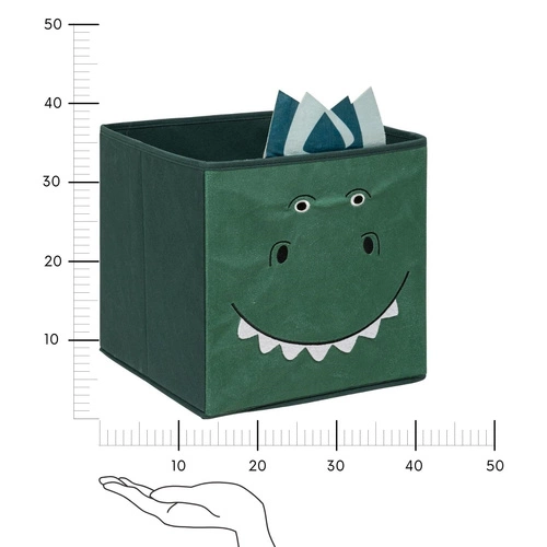 Atmosphera Dinosaur pudełko materiałowe 30x30 do regału na zabawki składane zielone