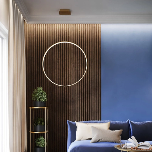 Lampa wisząca RIO 55 złota LED nowoczesna do salonu i jadalni aluminium 55 cm