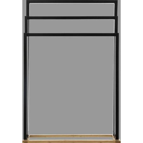 5five simply smart nowoczesny stojak łazienkowy bambusowy na ręczniki czarny boho 3 ramiona