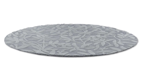 Dywan okrągły wełniany Cleavers 200 cm szary do salonu i sypialni nowoczesny Laura Ashley