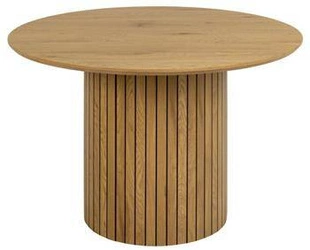 Stół okrągły Yale 120 cm do jadalni skandynawski dąb naturalny na jednej nodze Actona