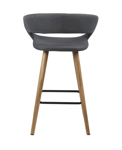 Stołek barowy Grace low szary ciemny tapicerowany