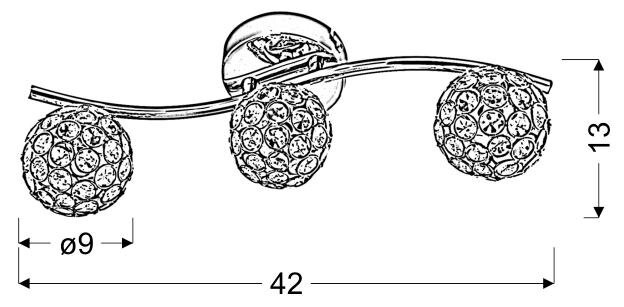 Lampa sufitowa Starlet listwa 3x40W G9 chrom/transparent