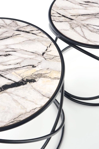 Zestaw 2 stolików Chaletz biały