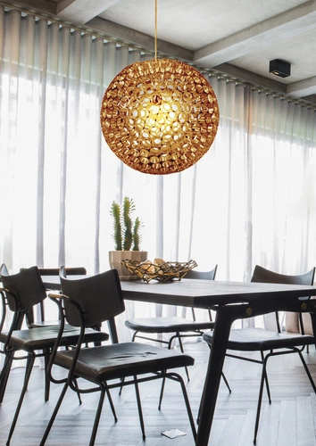 Lampa wisząca kula Abros miedziana nad stół do salonu 50 cm