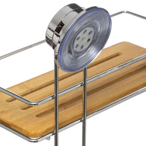 Półka łazienkowa wisząca bez wiercenia Succion 2-poziomowa bambusowa 5five simply smart